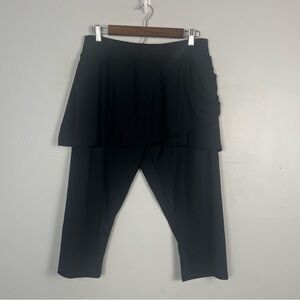 Lands End Black Leggings Skirt Workout Athleisure Sport Running Swim READ